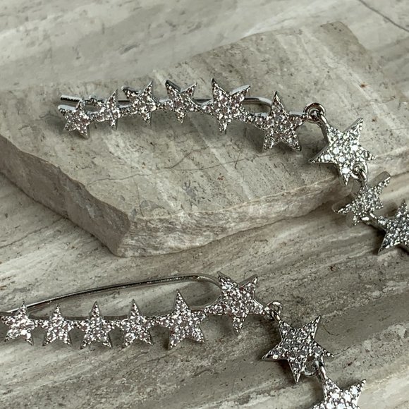NEW ~ Anthropologie SHASHI Star Disco Climber Earrings - Picture 6 of 11